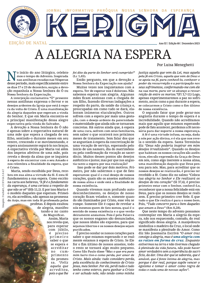 Kerigma 3 Capa kerigma dezembro 2023 – pnse – paróquia nossa senhora da esperança