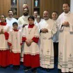 Pe. Rafael gonçalves cezário celebra o quinto dia da novena de nossa senhora da esperança